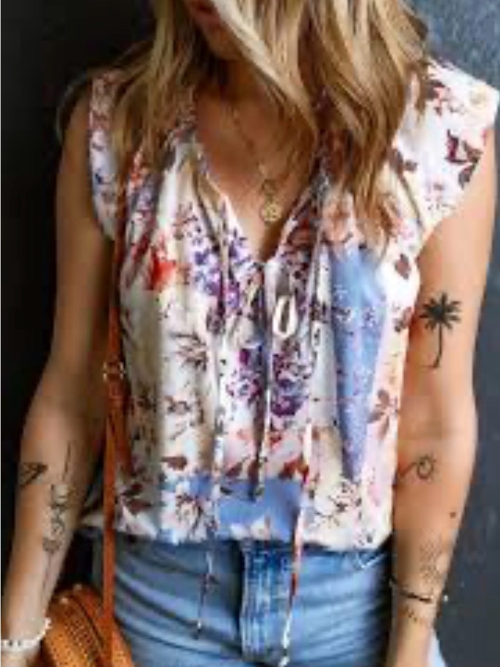 lovestitch Reece 100% Cotton Top in Ethereal Patchwork Floral Women’s Small